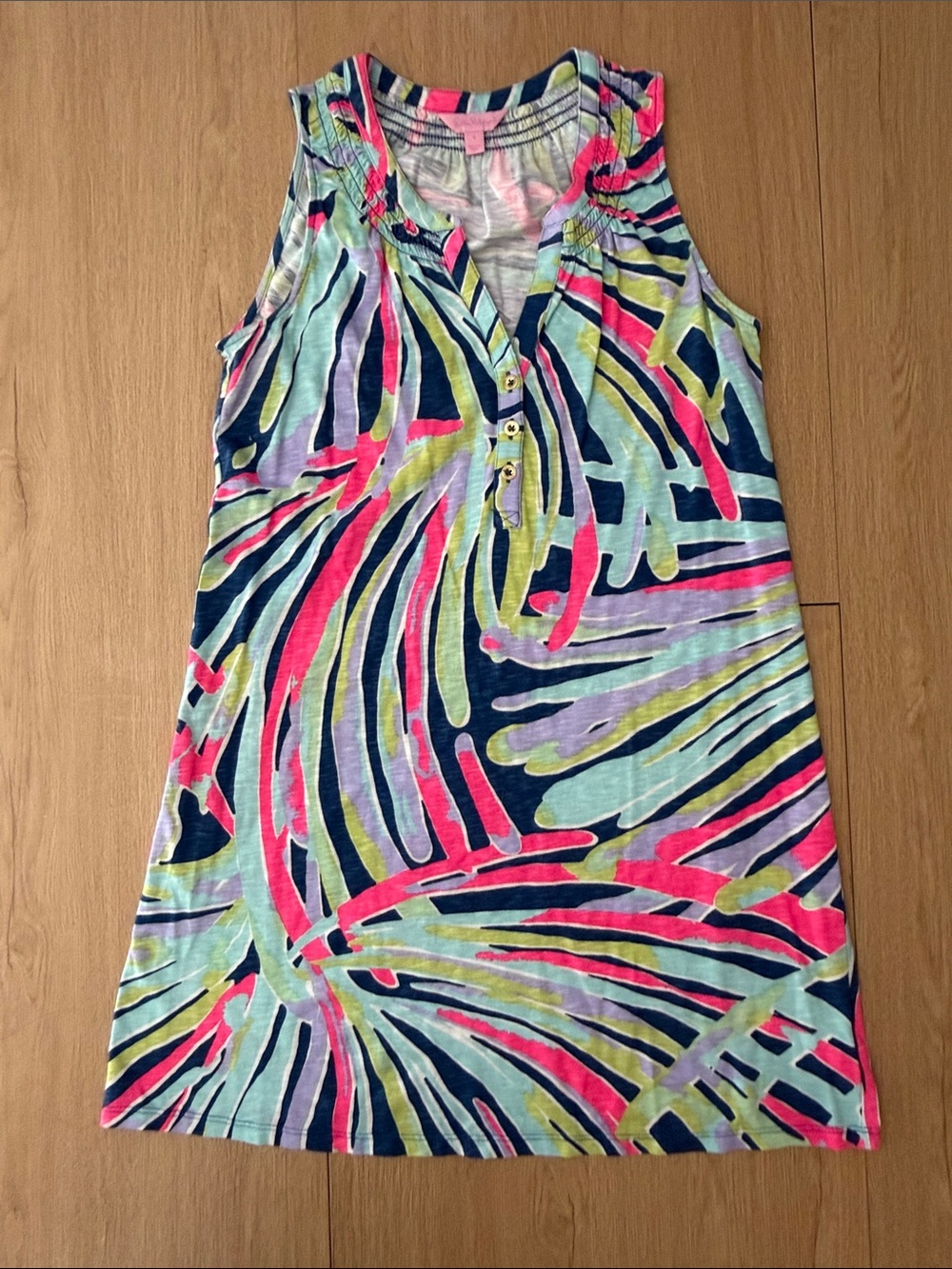 Lilly Pulitzer Neon Palm-Print Mini Skirt in Pink, Navy & Mint